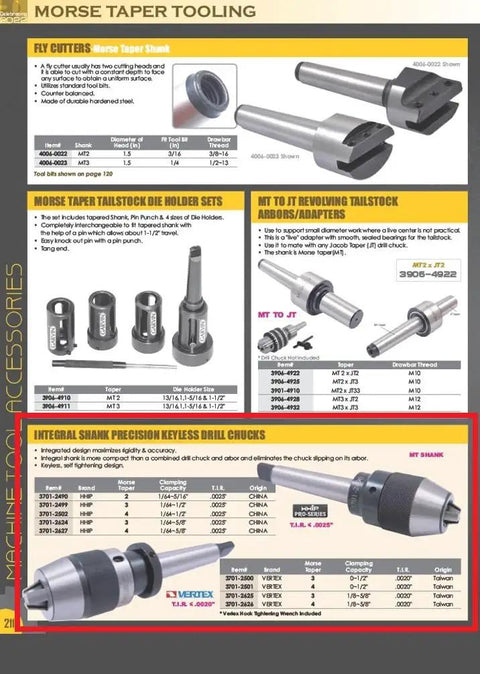 MT3 Integrated Keyless Drill Chuck With 0 To One Half Inch Capacity Self Tightening Design For Quick Tool Changes Rock Solid Rigidity No Key Needed Pro Grade Grip For Fast Precise Drilling catalog image.