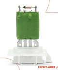 Front HVAC Blower Motor Resistor for Volkswagen VW 1K0959263A showing green resistor and white base for easy install