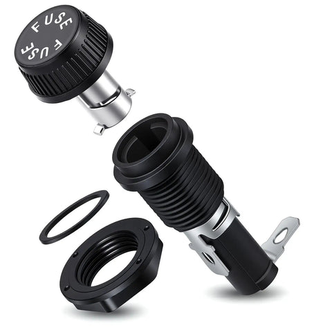 Five Pack Heavy Duty Fuse Block Caps Panel Mount Holders Compatible With Agc Mdl Adg Fuses For Boat Marine And Automotive Electrical Systems, detailed view of components.