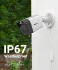 3K PoE Outdoor Security Camera With Mic Audio 2.8mm Wide Lens 116 Degree Field Of View Crisp Color Night Vision All Weather IP67