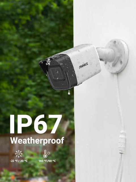 3K PoE Outdoor Security Camera With Mic Audio 2.8mm Wide Lens 116 Degree Field Of View Crisp Color Night Vision All Weather IP67