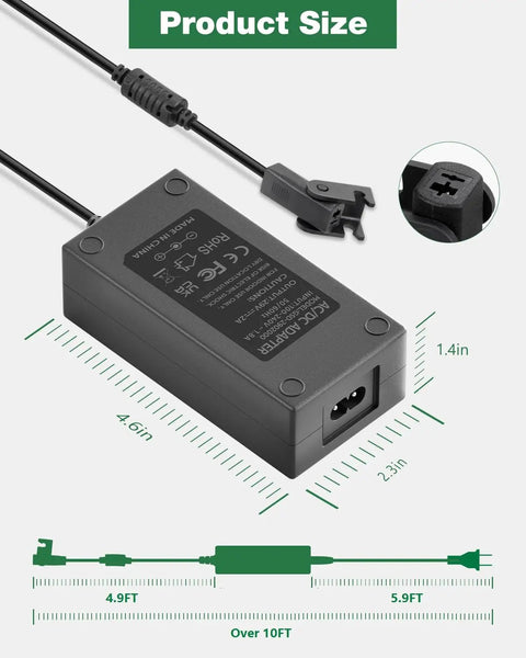 Recliner Power Cord Replacement 2 Pin AC DC Switching Power Supply For Electric Recliners 29V Easy Install No Fuss Plug And Play, black 29V adapter with 2-pin cord, 4.6 x 2.3 x 1.4 in