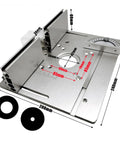 Premium Aluminum Alloy Router Table Insert Plate With Precision Slide Ruler And Twin Mounting Blocks, size 200 by 240mm for woodworking.