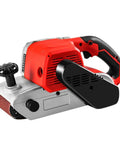 Portable Mini Belt Sander For Woodworking Home Use All Copper Motor High Speed Flat Grinder showing ergonomic design and sanding belt.