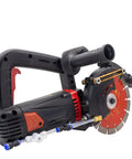 Pro Grade 8 Inch Electric Concrete Saw 4800W Wall Chaser Cutter with visible red blade and 160° swivel handle