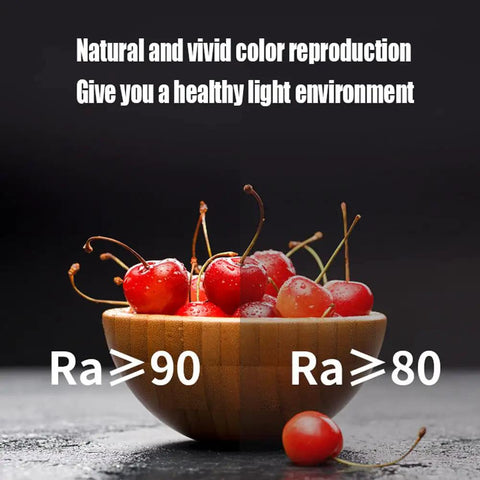 WKNHHL 7W Waterproof Led Downlight - Recessed Indoor Lighting for Bathroom, Kitchen, and Shower Room | 1/2/7/10 Pack,2Pcs-3000K,7pcs-3000K showcasing vibrant cherries in wooden bowl demonstrating color accuracy.