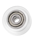 Close-up of a 625zz bearing with polycarbonate pulley from the 26Pcs 3D Printer Wheel Kit With Polycarbonate POM Pulleys And 625zz Bearings Real Smooth Linear Bearing Upgrade For Creality CR 10 Ender 3 Anet A8 Artillery X1.