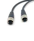 M12 5 Pin Double Female Connector Cable With Straight Aviation Plug A Code Waterproof IP67 Sensor Lead 1 Meter AWG22 PVC Insulated