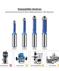 Super Cool Extended Trimming Router Bit For Pros With 12mm Or Half Inch Shank and smooth cutting edges, compatible with routers and CNC machines.