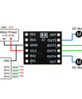 DRV8833 DC Motor Driver Controller Board Six Pack With Dual H Bridge 1.5A Output For DIY Arduino Robots And Breadboard Jumper Wires Kit Multicolored Dupont Cables wiring diagram with dual DC motors