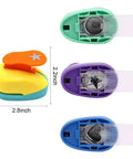 4 Pack Paper Punches Set 1 Inch Shapes Round Star Heart Flower for Scrapbooking DIY Crafts, colorful ABS shell, size 2.8x2.2 inches