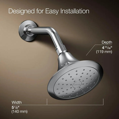 Forté 2.0 GPM Showerhead With Katalyst Spray, Single Function Low Flow Upgrade, Vibrant Brushed Nickel Finish, side view