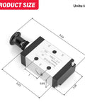 Three Way Two Position Air Valve With 1/4 NPT P A Ports And 1/8 NPT R Port Hand Lever Manual Control Solenoid Valve for Pneumatic Systems