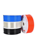 Heavy Duty 80 Meter Blue Polyurethane Pneumatic Air Hose 14Mm X 10Mm Slick Flow Tubing For Compressors Shop Build And Garage Projects Built Rock Solid in blue, black, white, and orange spools.