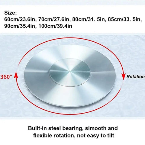 Transparent Rotating Serving Tray for Dining Table 60 to 100 cm Tempered Glass Lazy Susan Turntable Round