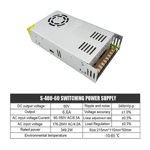 Nema 34 Stepper Motor Kit With DM860H Driver And 400W Power Controller For CNC Machines, Beefy Torque Range 3.5 Nm To 12 Nm, Smooth Motion, Plug And Play, 60V 6.6A power supply