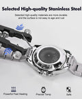Spring Bar Plier Tool Kit For Watch Bands And Straps Removal And Repair With Durable Eight Alloy Steel Pins And Precision Tweezers Pro Grade Repair Set Silver shown with watch
