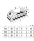 Badass Quick Acting CNC Mill Vise Scroll Chuck Designed For Lathe Mount, shown with dimensions for precise fitting.