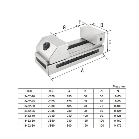 Badass Quick Acting CNC Mill Vise Scroll Chuck Designed For Lathe Mount, shown with dimensions for precise fitting.