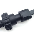 Hella Tight 12 Piece MFT Table Clamp Kit For Workbenches Featuring 4 Inch Vertical And Horizontal Clamps With 20mm Dog Holes Bench Dogs And Locking Knobs close-up of black locking knob.