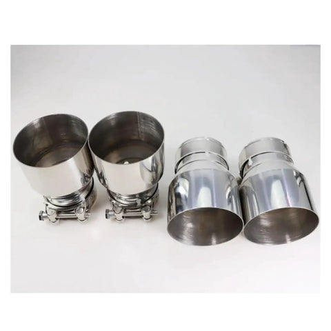BMW Stainless Steel Exhaust Tips 4 Piece Direct Fit Set For M2 M3 M4 F87 F80 F82 F83 polished tailpipe guard