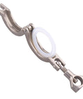 GOVALVE sanitary stainless steel tri-clamp with wing nut and silicone gasket, 50.5mm ferrule, angled view, pack of 2
