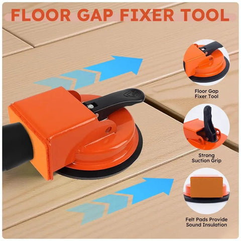 Strong Suction Floor Gap Fixer For Laminate Vinyl Plank And Wood Flooring Leveling And Gap Repair Kit with iron grabber on wood floor