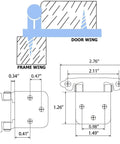 Technical diagram of Self Closing Brushed Brass Flush Mount Cabinet Hinges For Kitchen Bathroom And Cupboard 60 Piece Set 30 Pairs