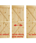 Unfinished Interior Barn Door Slab DIY Kit With Solid Pine Core, 83.5 Inches Tall By 30 Inches Wide, Knotty Pine Finish Beaded Or Smooth