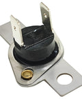 Replacement Thermistor Inlet Control for Dryer Heating Element WE4M398 showing metal and plastic structure