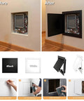 Before and after images of Dead Simple Push To Open Access Panel For Drywall And Ceiling Rust Resistant Waterproof Wall Hole Cover Plate.