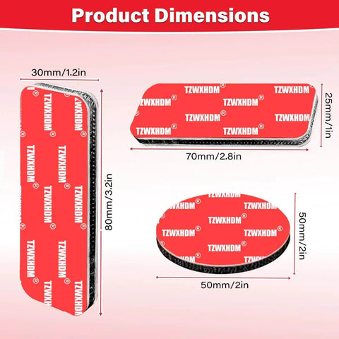 Heavy Duty Hook and Loop Strips With Super Adhesive, Heat Resistant and Waterproof dimensions illustration