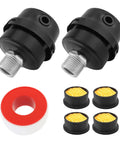 2 Pack Portable Air Compressor Mufflers Kit With Half Inch Threaded Inlet Silencers, 4 Filter Elements, Teflon Tape