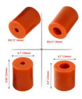 Upgrade Your Rig With Built Tough Silicone Bed Mounts And Heavy Duty Leveling Springs That Deliver Flawless Prints Every Single Time For Ender 3 Max Cr10 Sv01 Sv02 Fdm Printer Accessories - Detailed view of orange silicone leveling posts, sizes 25mm, 23mm, 4mm bore, and shock absorption feature.