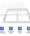 Replacement Crisper Drawer Glass Cover That Fits Kenmore Electrolux Crosley And More Refrigerators shown above frame with icons