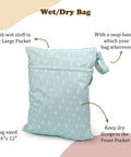 Two Pack Wet Dry Bags On The Go For Travel Pool Beach Gym And Baby Gear, Waterproof Polyester Diaper Bags With Dual Pockets