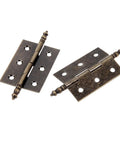 Rotating Concealed Door Hinge Set 2 Pack 55mm By 39mm Antique Bronze showing 6-hole design