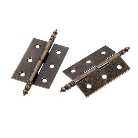 Rotating Concealed Door Hinge Set 2 Pack 55mm By 39mm Antique Bronze showing 6-hole design