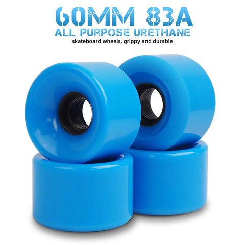 Blue 60mm 83A all-purpose urethane skateboard wheels for Entry Level Skateboard Parts Starter Kit With 2 Trucks