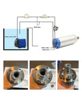 Built Tough Water Cooled CNC Spindle Motor With ER25 Chuck And Four Bearings For Heavy Duty Milling Engraving Drill setup diagram and close-ups.