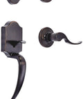 Heavy Duty Front Door Lock Set With Smooth Gliding Shelby Lever And Keyed Cylinder Entry in oil bronze finish.