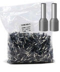 Grey 1000Pcs AWG12 Wire Ferrules Terminals Kit With Insulated Cord Pin Ends For Electrical, Industrial, Chemical Industry And Power Control Systems