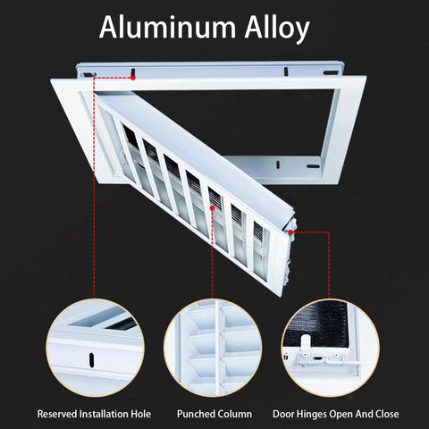 Access Panel 8x8 inch aluminum alloy door by Amazon with hinged cover for wall/ceiling access; magnetic closure