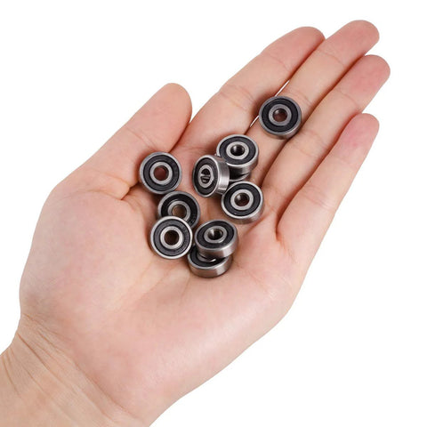 Donepart 625-2RS ball bearings, 5x16x5 mm, steel, 10-pack, Amazon logo visible in hand
