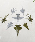 Top view of Must-Have 8 Piece 1/144 Scale Aircraft Model Set For Static Display And Easy Assembly Without Glue, Style B