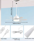 Outdoor Ceiling Fan With Lights 18 Inch Gazebo Style Plug In Portable Hanging Hook For Patios Tents And Camping