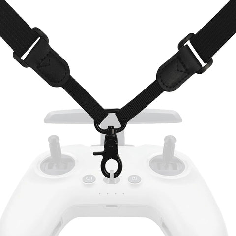 Adjustable Lanyard Neck Strap For DJI FPV Drone Remote Controller with metal clip attachment on a controller