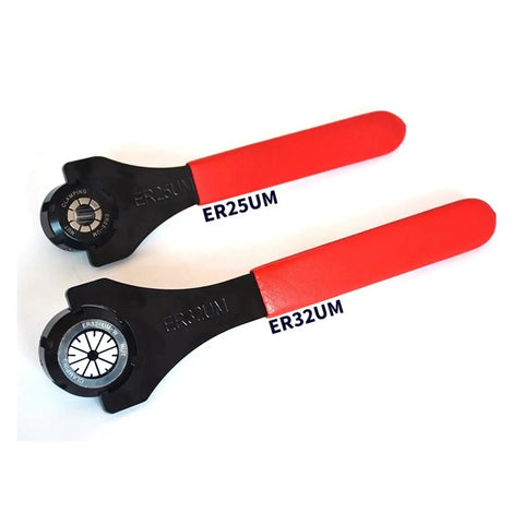 Super Tough ER25 And ER32 Spanner Wrench For CNC Milling Gravy Machine Tools Open Um Type Steel holder for heavy duty work.