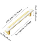 Set Of 10 White And Gold Cabinet Pulls For Kitchen Cabinets And Drawers Handles Zinc Alloy Hardware Six Inch Length 154mm