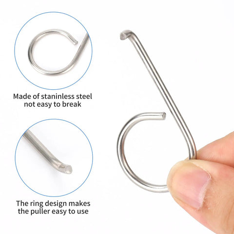 Close-up of Three In One Lug Nut Cap Removal Tool Set for Most Cars demonstrating stainless steel ring design.